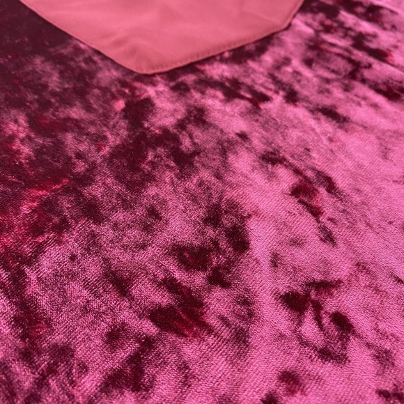 Evri Top Womens Size 2x Cranberry Red Crushed Velvet Look Short Sleeve Knit - Picture 9 of 11